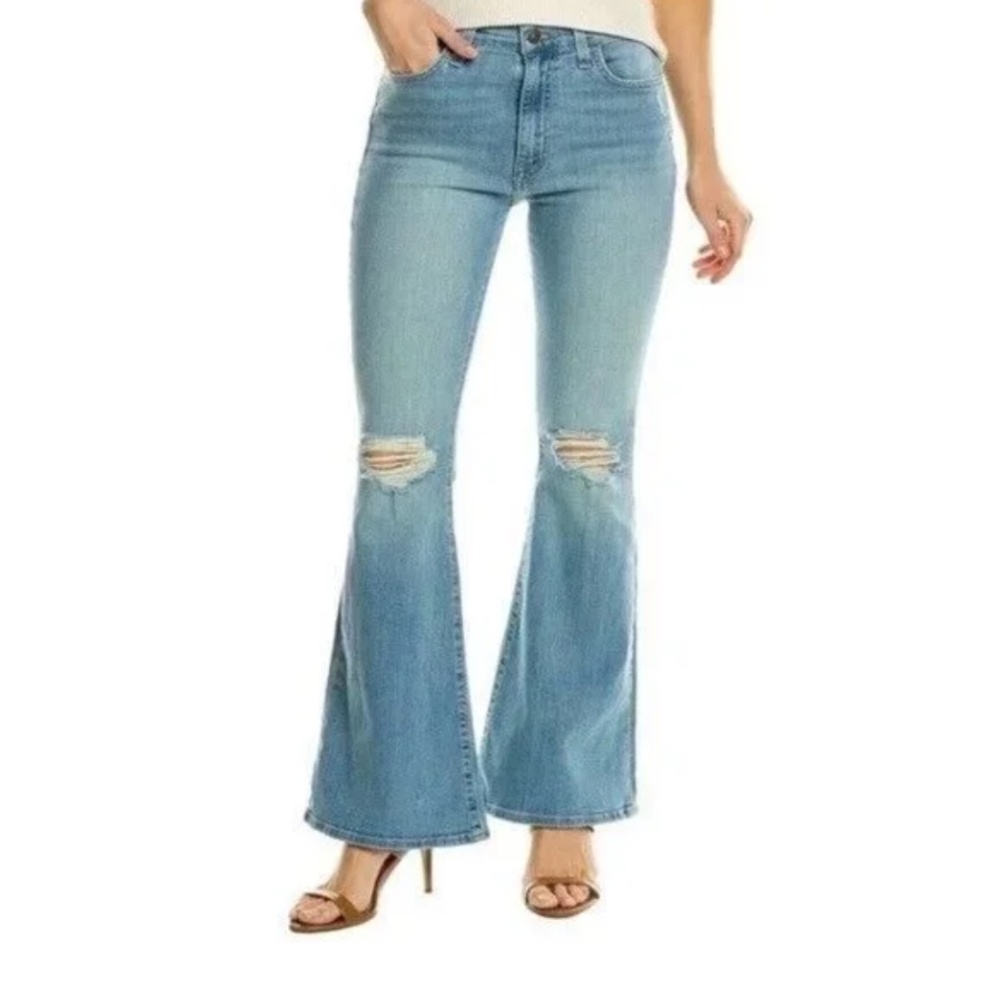 NWT Hudson Heidi Nadia High Rise Distressed Flare Jeans in Blue Size 23